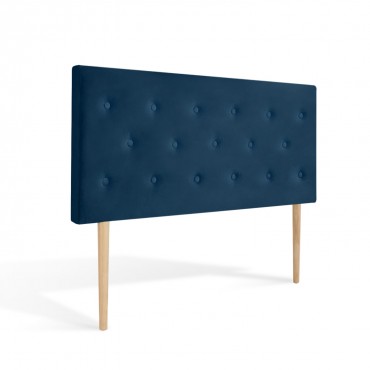 Tête de lit capitonnée Théa 140cm Velours Bleu foncé