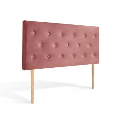 Tête de lit capitonnée Théa 140cm Velours Vieux rose