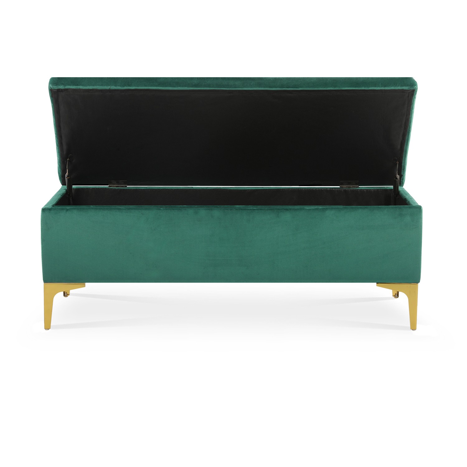 Beliani Banquette d'Intérieur en Velours Vert avec Pieds