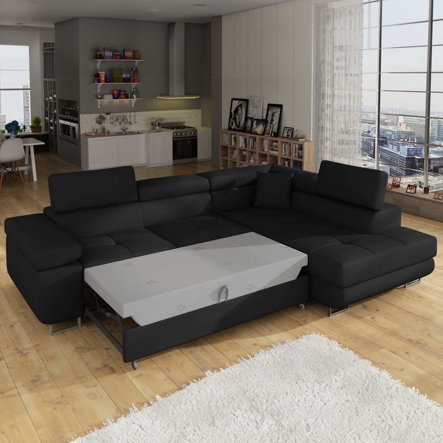 Seconde Chance - Canapé Convertible 3 Places En Velours Bleu Paon Matelas 14 Cm Julian 242250