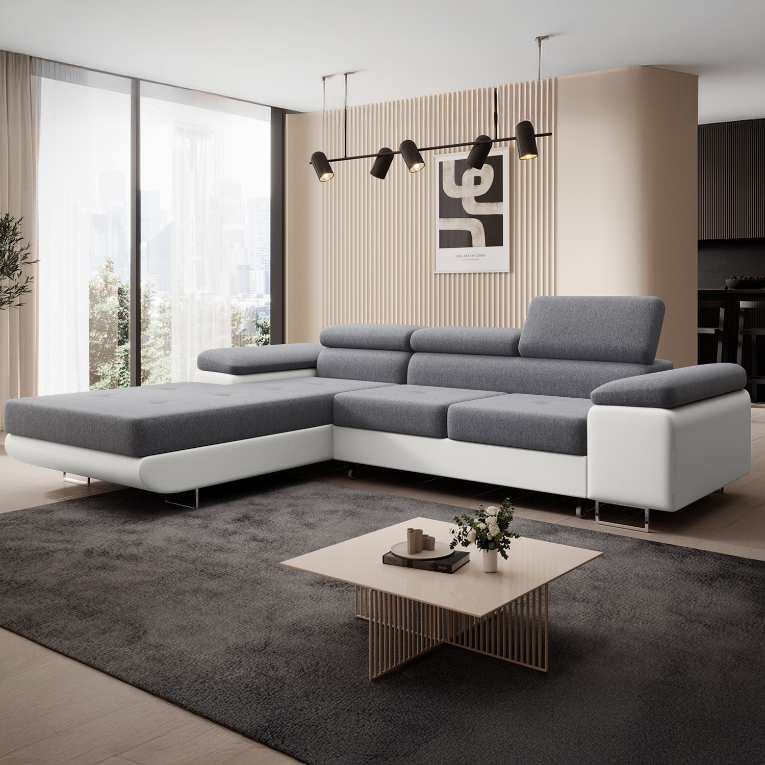 Canap Gris Et Blanc