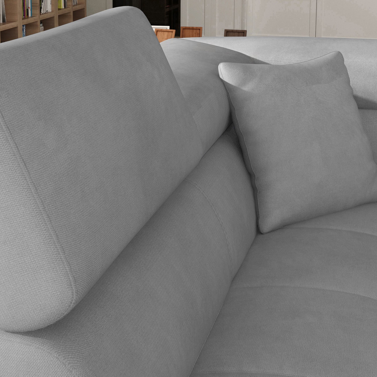 Canapé d'angle à gauche convertible 232 cm en velours côtelé beige