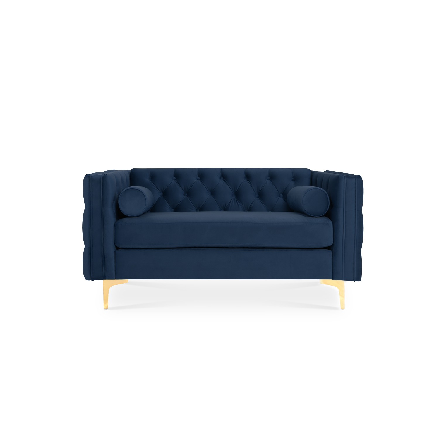 Poppy - canapé 3 places convertible en velours côtelé - lisa design - bleu POPPY