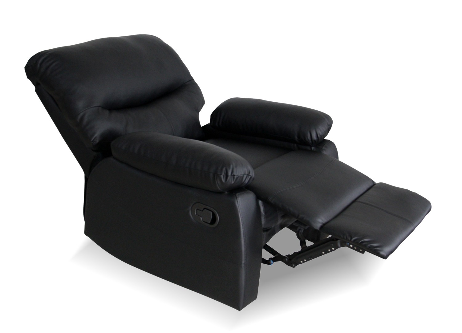 Fauteuil Relax Manuel Norton - Dossier Et Repose-pieds Inclinables Jusqu'à 160° - Tissu Synthétique Noir - Dimensions L84 X P85 X H102 Cm