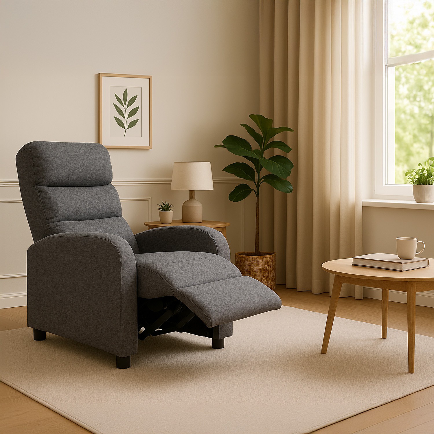 FAN - Fauteuils - Fauteuil inclinable Gris foncé Tissu - HAUTE QUALITE