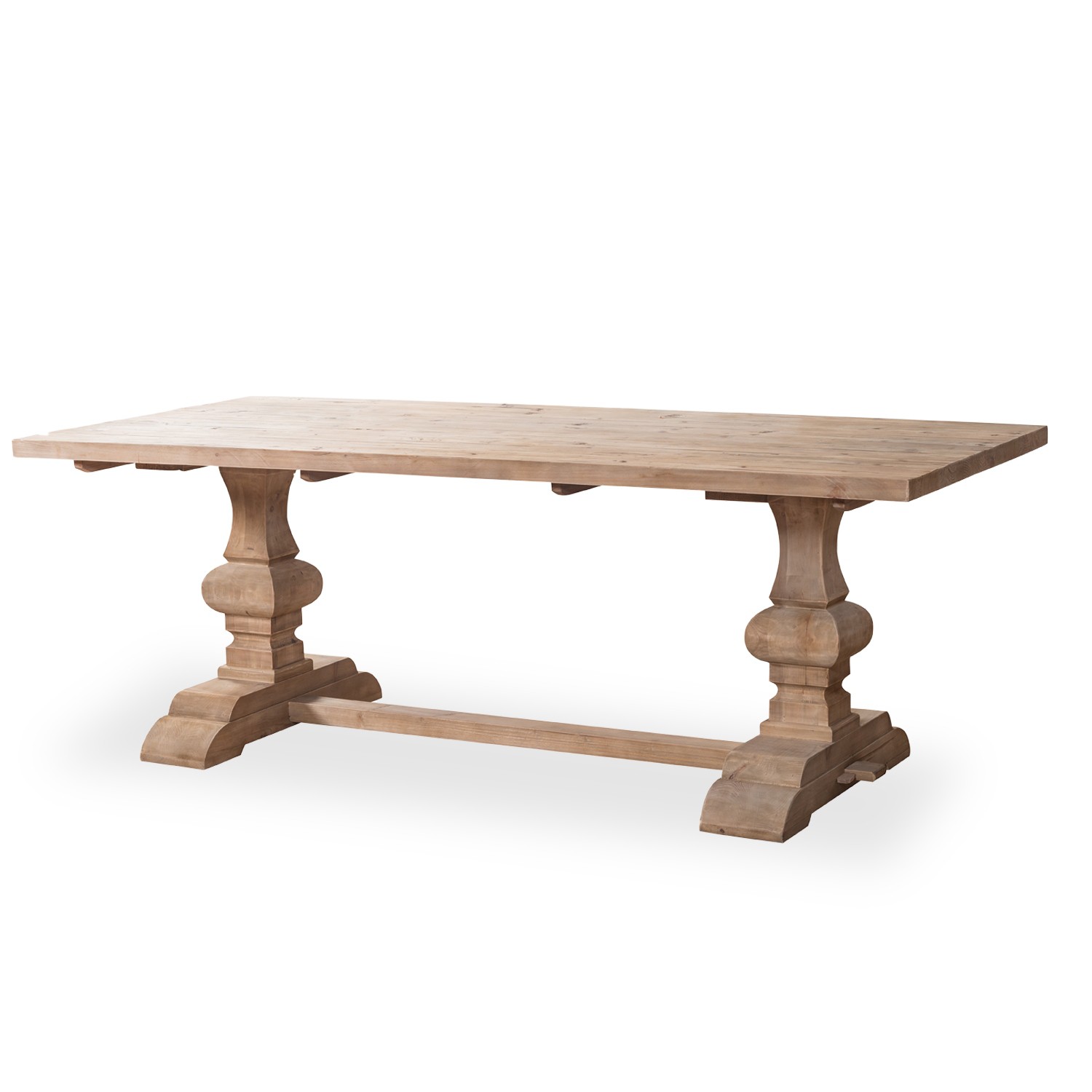 Table Basse Style Monastère / Ferme - Bois Massif Beige 100x44x45 Cm